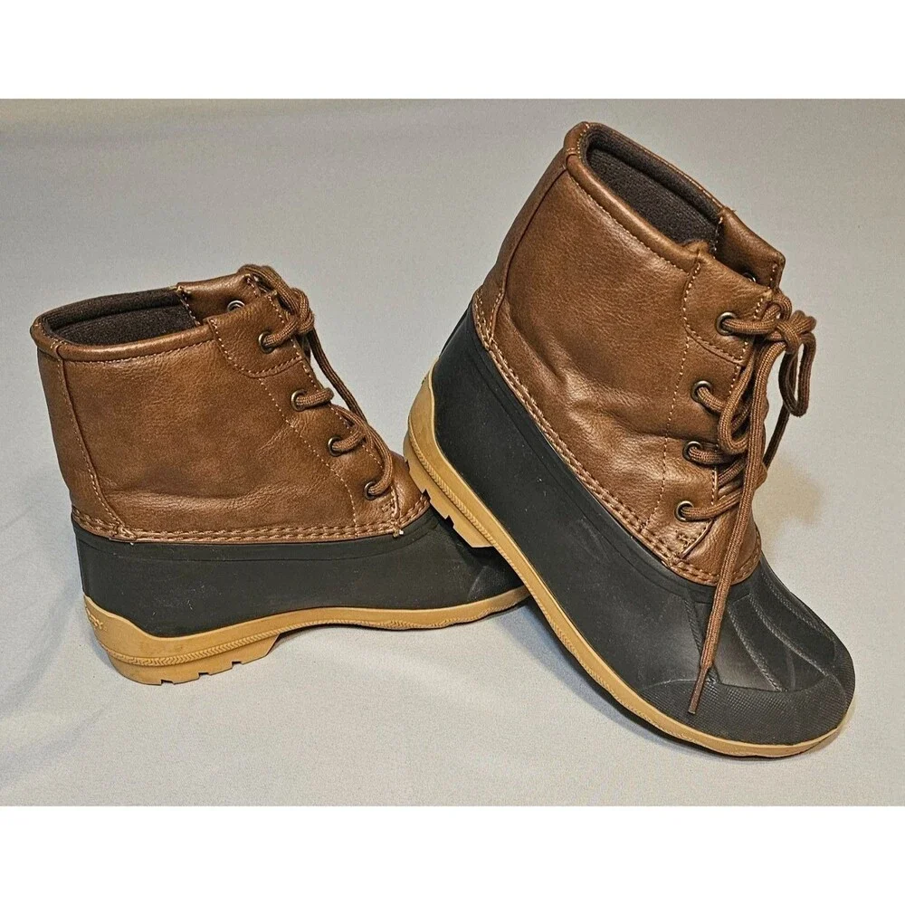 Sperry Youth Port Duck Boots Size 3M Brown Black Non Marking SCK261491 521
